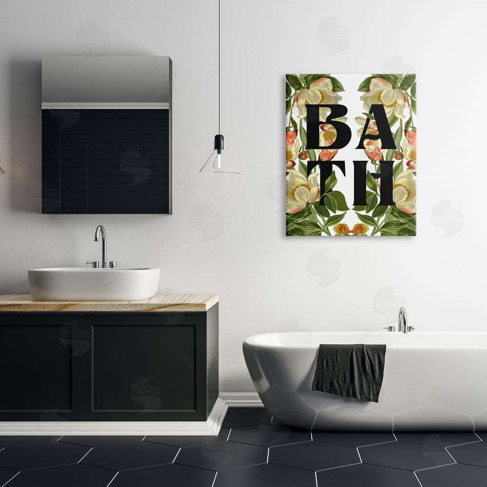 Stupell Studio Vintage Bath Flower Blooms