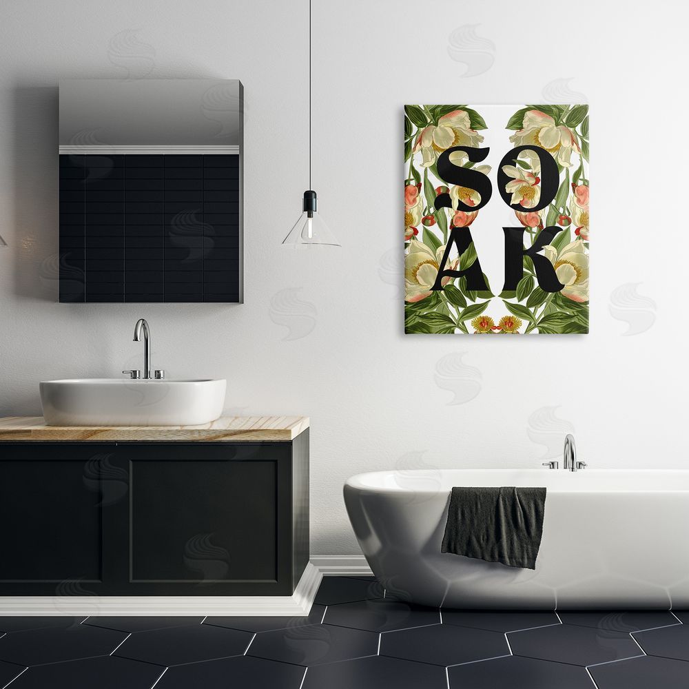 Stupell Studio Soak Bathroom Floral Sign