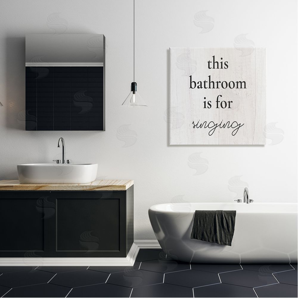 Stupell Studio This Bathroom Is For Singing Phrase Canvas Wall Art in Room