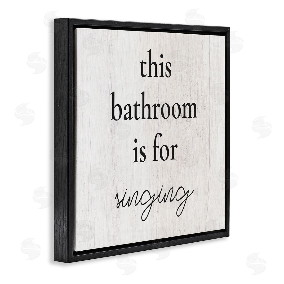Stupell Studio This Bathroom Is For Singing Phrase Black Floating Frame Canvas Wall Art Print
