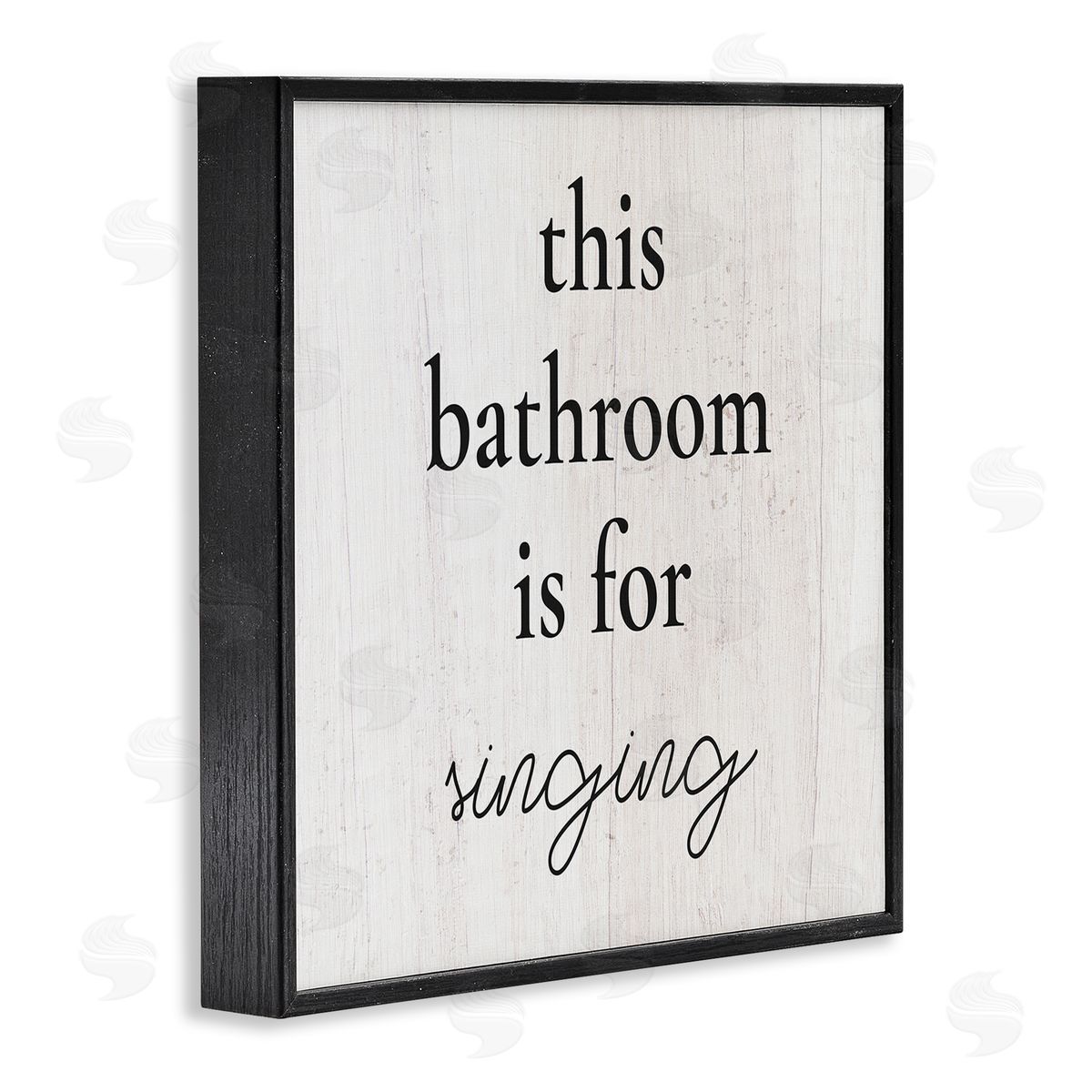 Stupell Studio This Bathroom Is For Singing Phrase Black Framed Glicee Wall Art Print