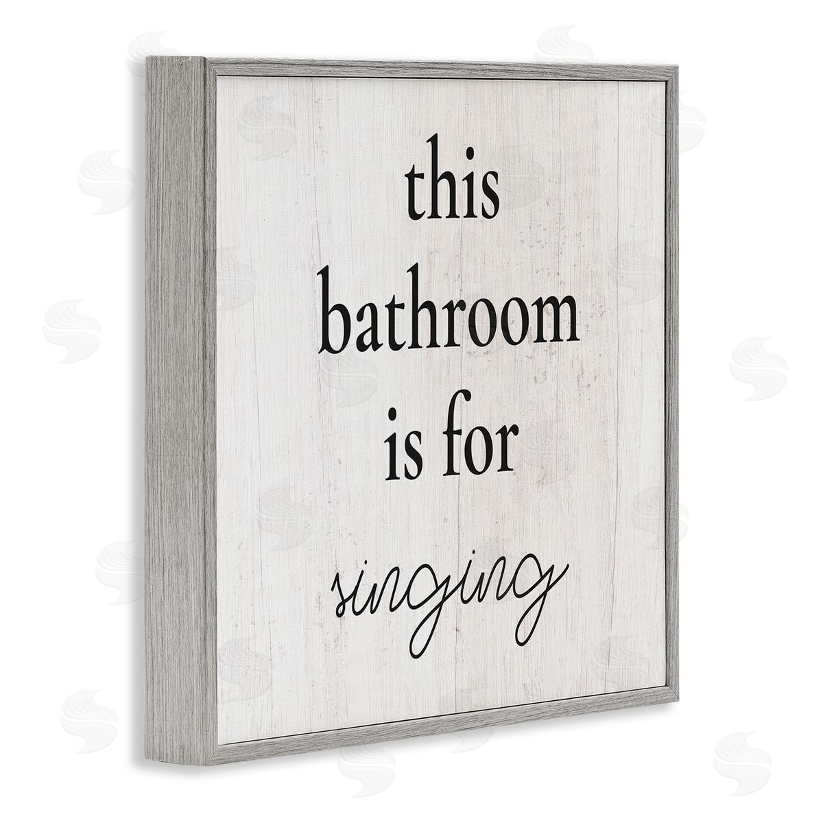 Stupell Studio This Bathroom Is For Singing Phrase Gray Framed Glicee Wall Art Print