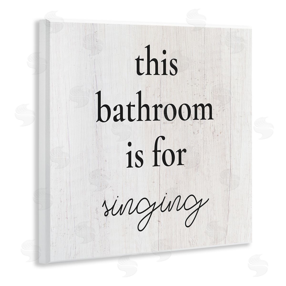Stupell Studio This Bathroom Is For Singing Phrase Wooden Wall Plaque Art Print