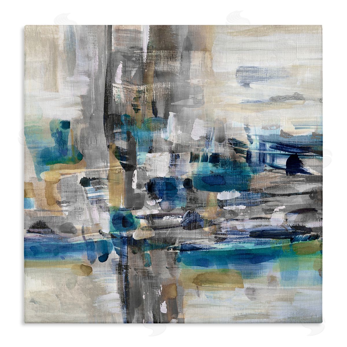 Susan Jill Modern Layered Chaotic Strokes Stretched Canvas Wall Art Print