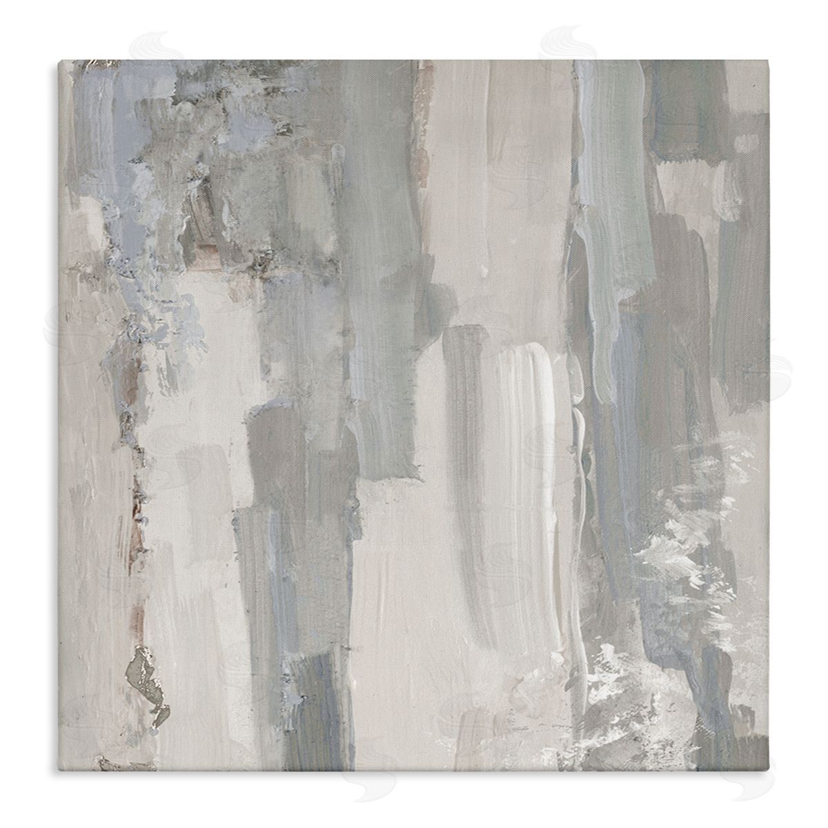 Sally Swatland Grey Brushed Abstract Arrangement Stretched Canvas Wall Art Print