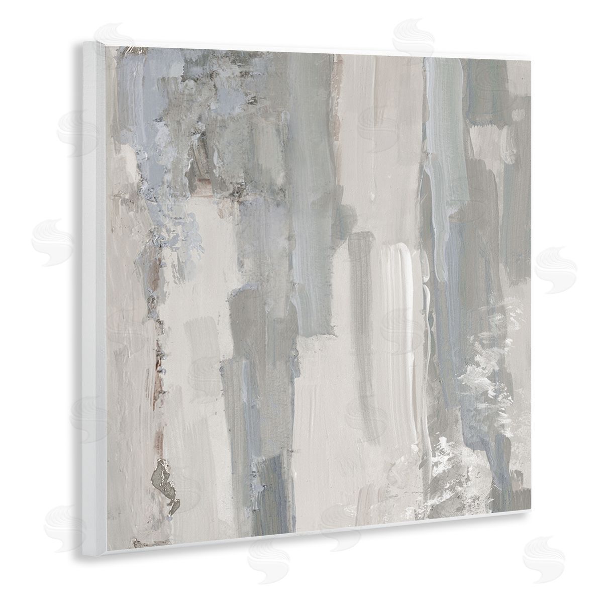 Sally Swatland Grey Brushed Abstract Arrangement Wooden Wall Plaque Art Print
