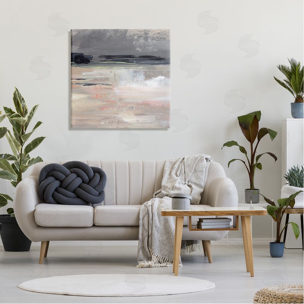 Jennifer Paxton Parker Muted Abstract Landscape Canvas Wall Art in Room