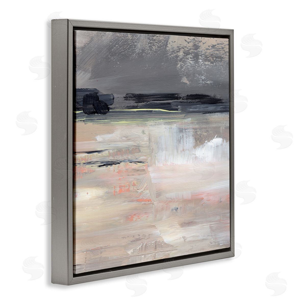 Jennifer Paxton Parker Muted Abstract Landscape Gray Floating Frame Canvas Wall Art Print