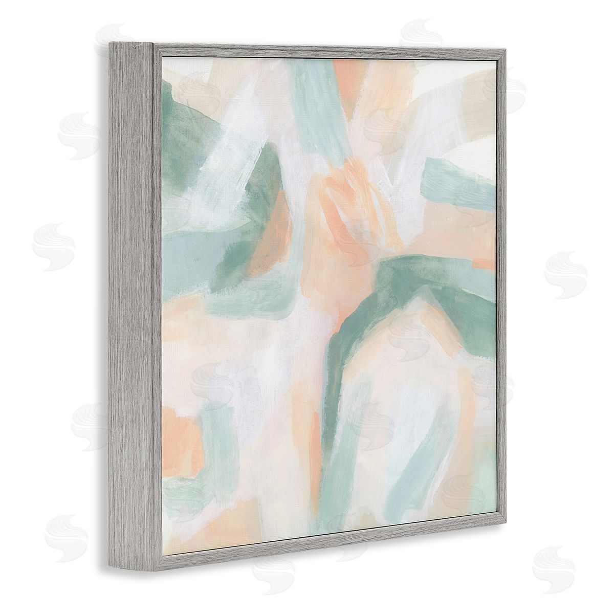 June Erica Vess Soft Pastel Shapes Abstract Gray Framed Glicee Wall Art Print