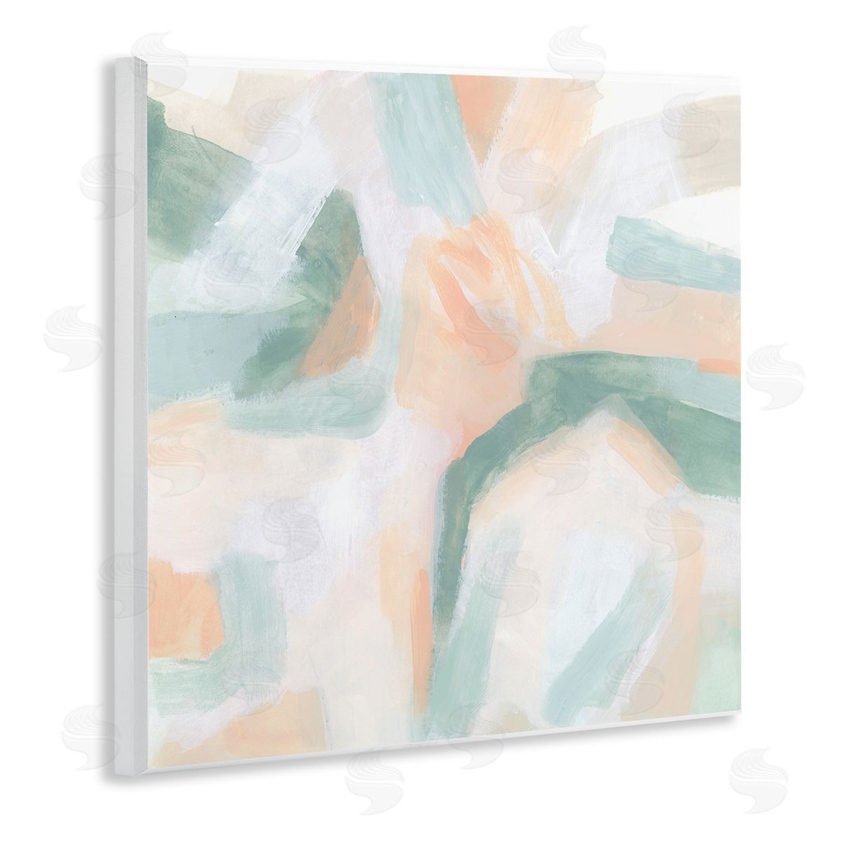 June Erica Vess Soft Pastel Shapes Abstract Wooden Wall Plaque Art Print