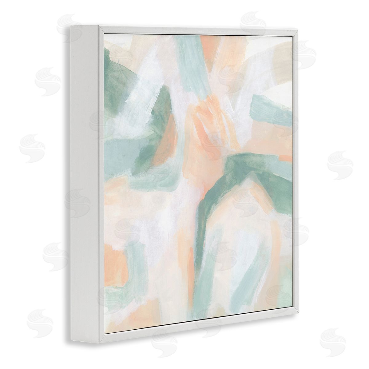 June Erica Vess Soft Pastel Shapes Abstract White Framed Glicee Wall Art Print