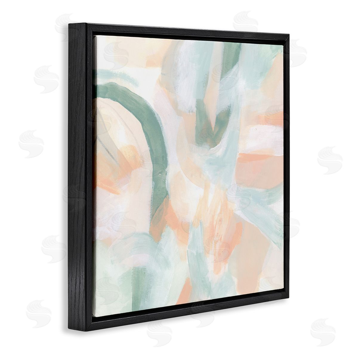 June Erica Vess Modern Soft Shapes Arrangement Black Floating Frame Canvas Wall Art Print
