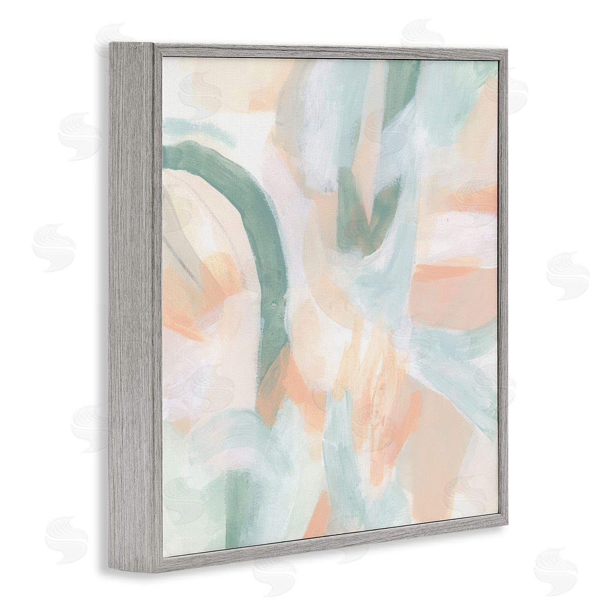 June Erica Vess Modern Soft Shapes Arrangement Gray Framed Glicee Wall Art Print