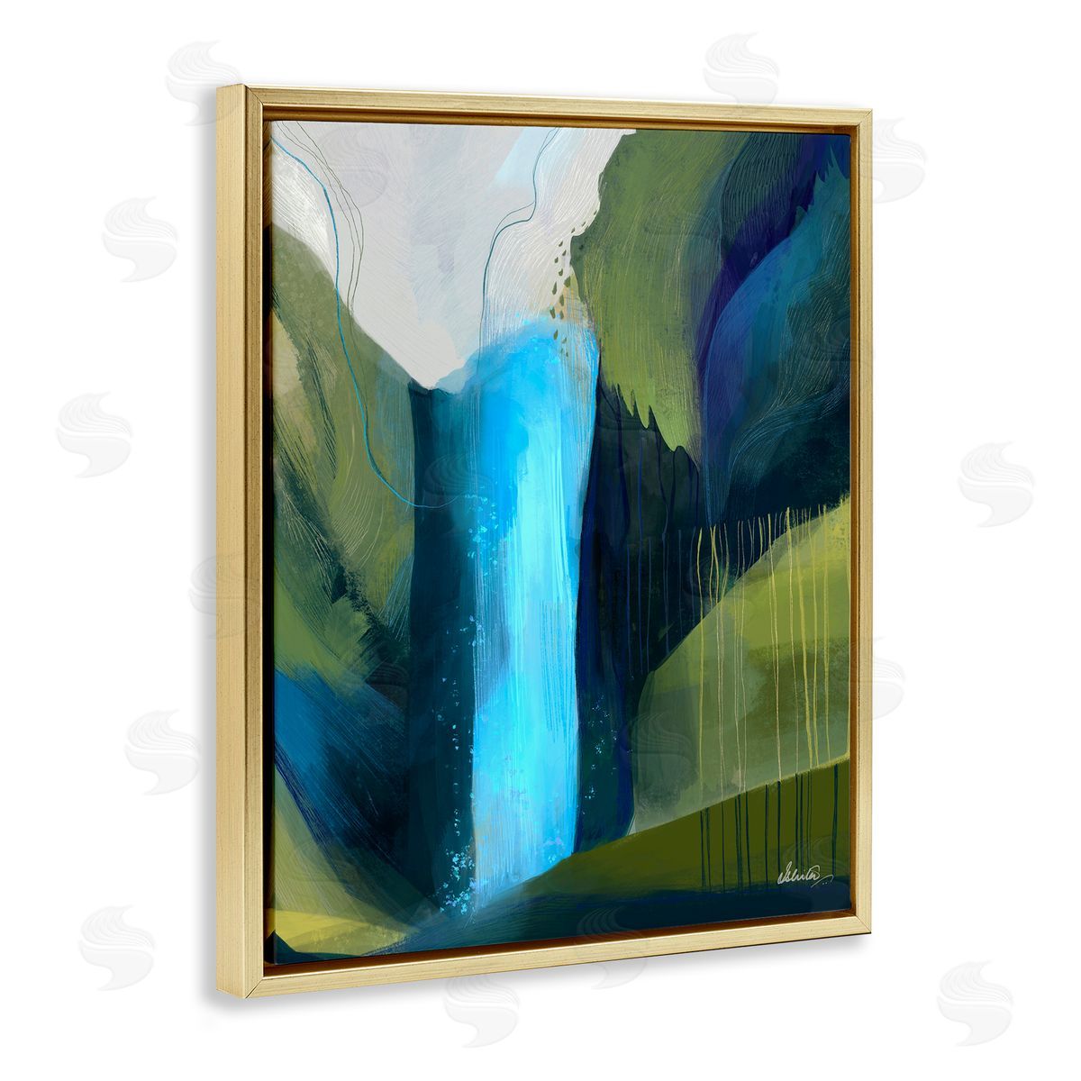 Ishita Banerjee Abstract Waterfall Layered Landscape 