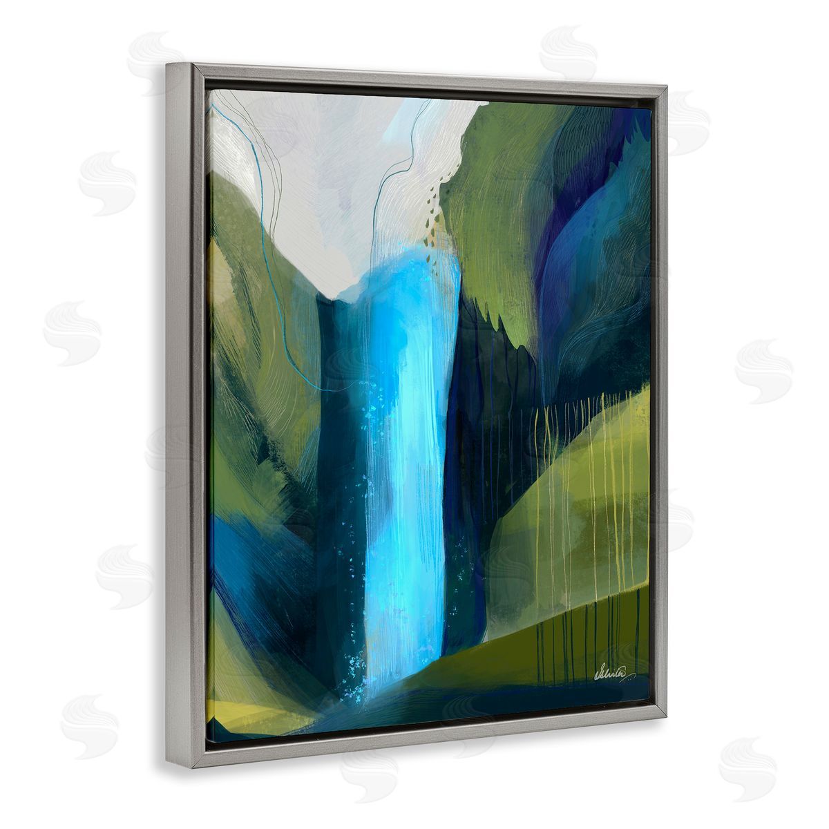 Ishita Banerjee Abstract Waterfall Layered Landscape 