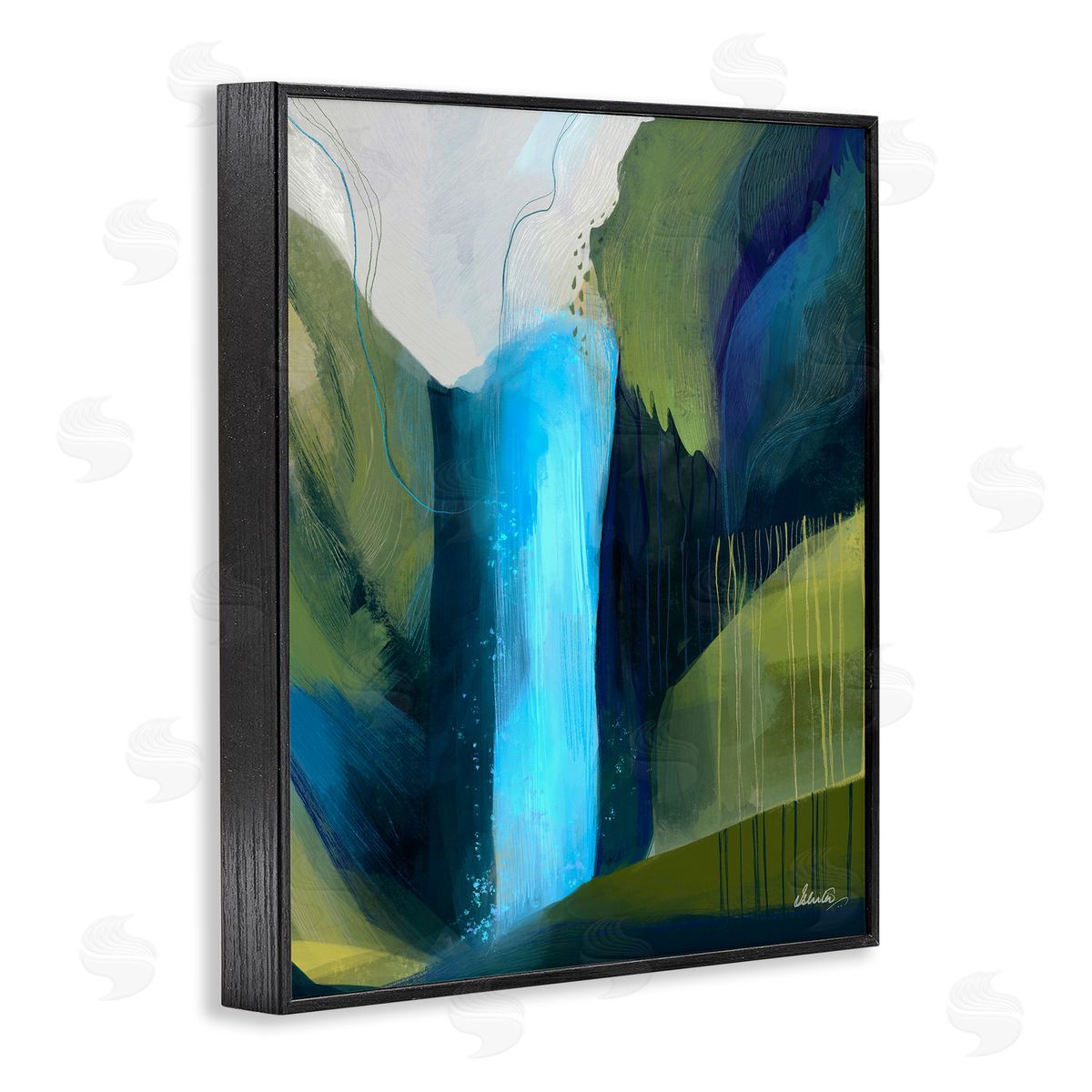 Ishita Banerjee Abstract Waterfall Layered Landscape 
