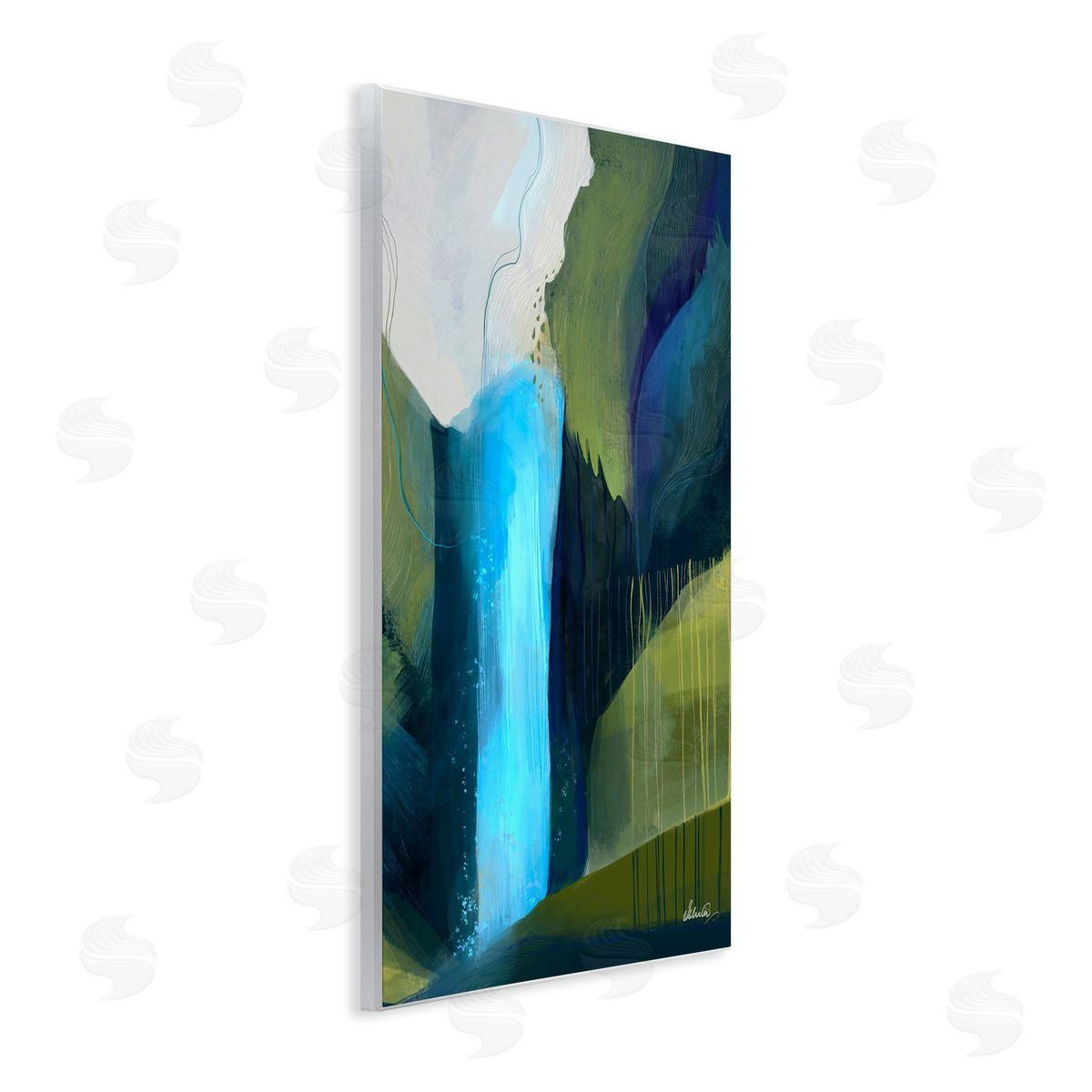 Ishita Banerjee Abstract Waterfall Layered Landscape 
