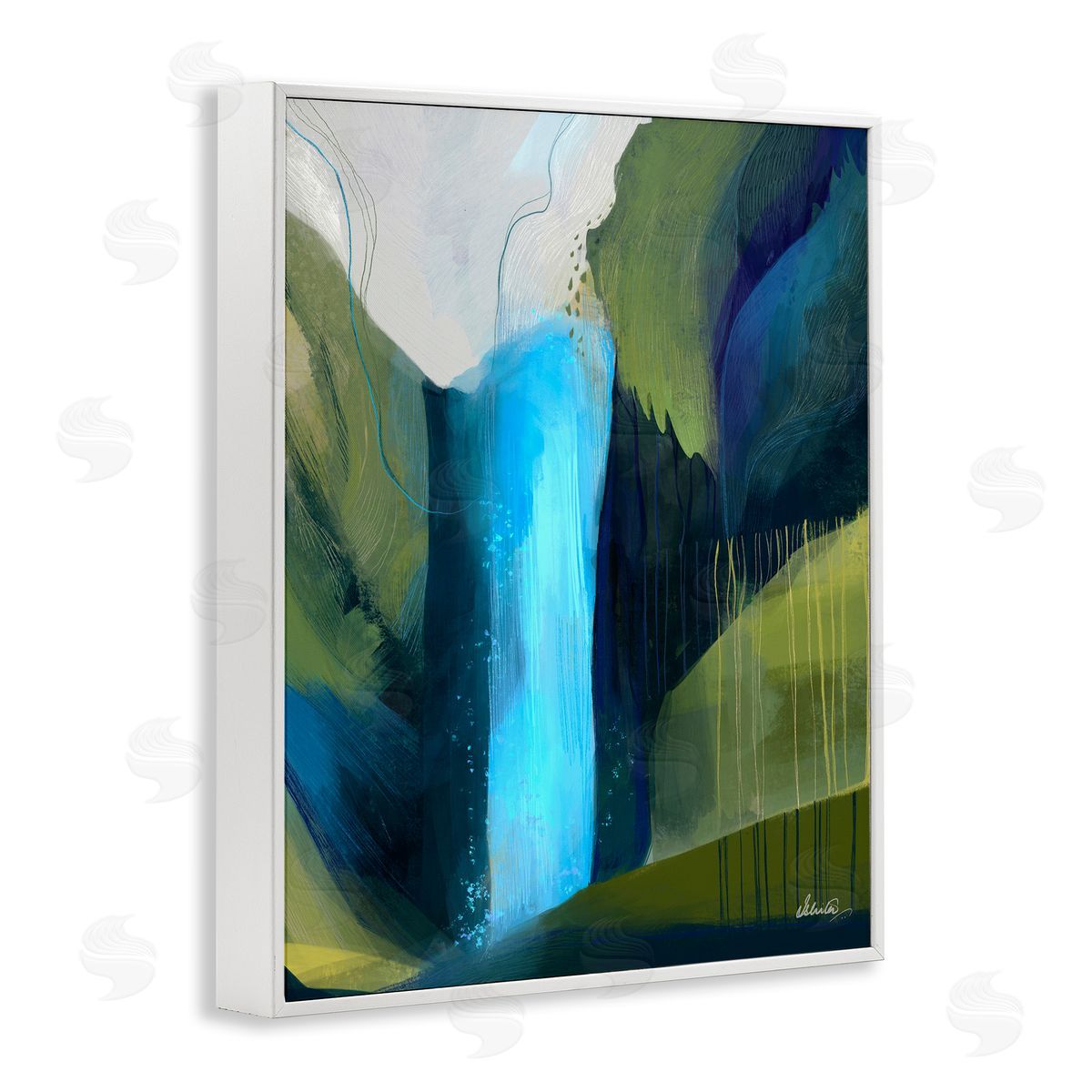 Ishita Banerjee Abstract Waterfall Layered Landscape 