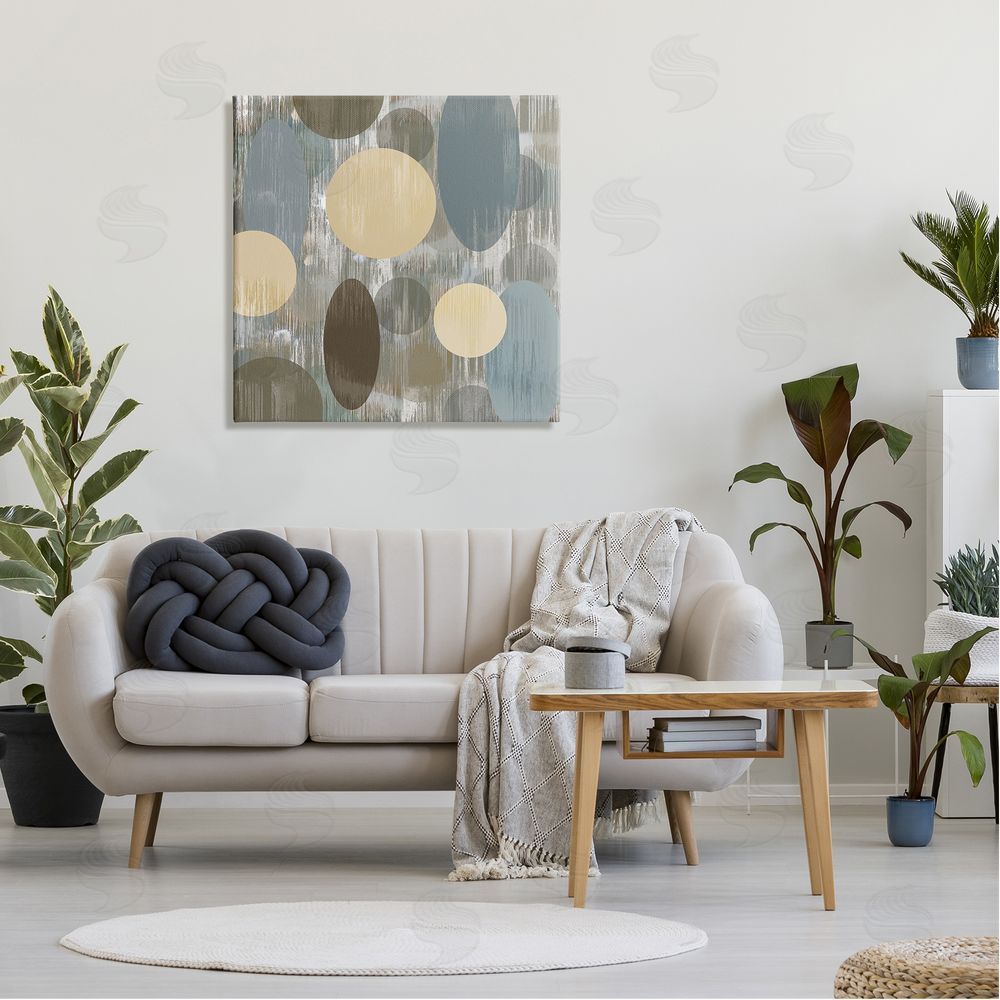 Brent Nelson Muted Layered Circle Shapes Canvas Wall Art in Room