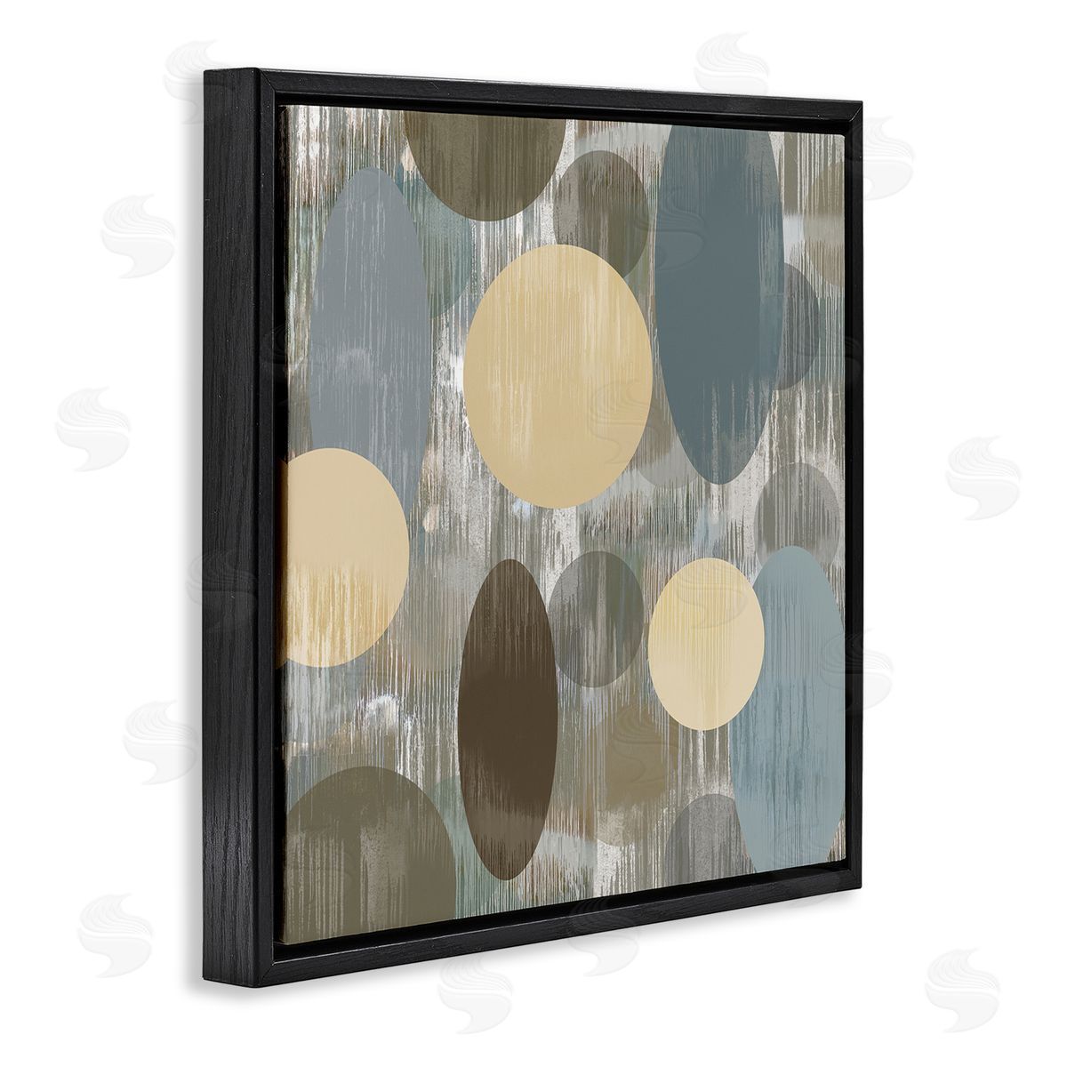 Brent Nelson Muted Layered Circle Shapes Black Floating Frame Canvas Wall Art Print