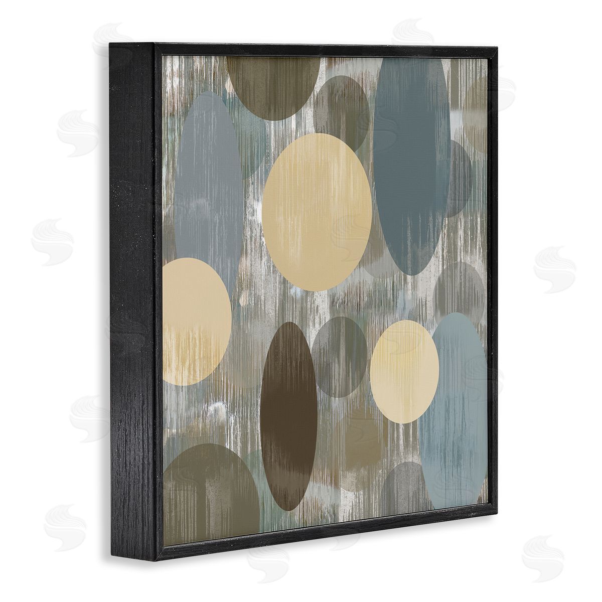 Brent Nelson Muted Layered Circle Shapes Black Framed Glicee Wall Art Print
