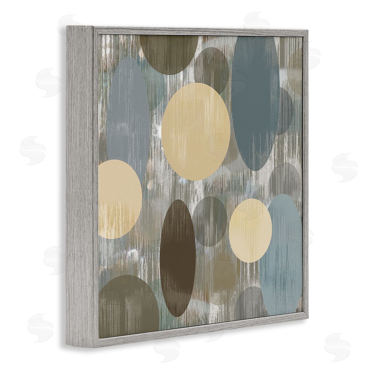 Brent Nelson Muted Layered Circle Shapes Gray Framed Glicee Wall Art Print