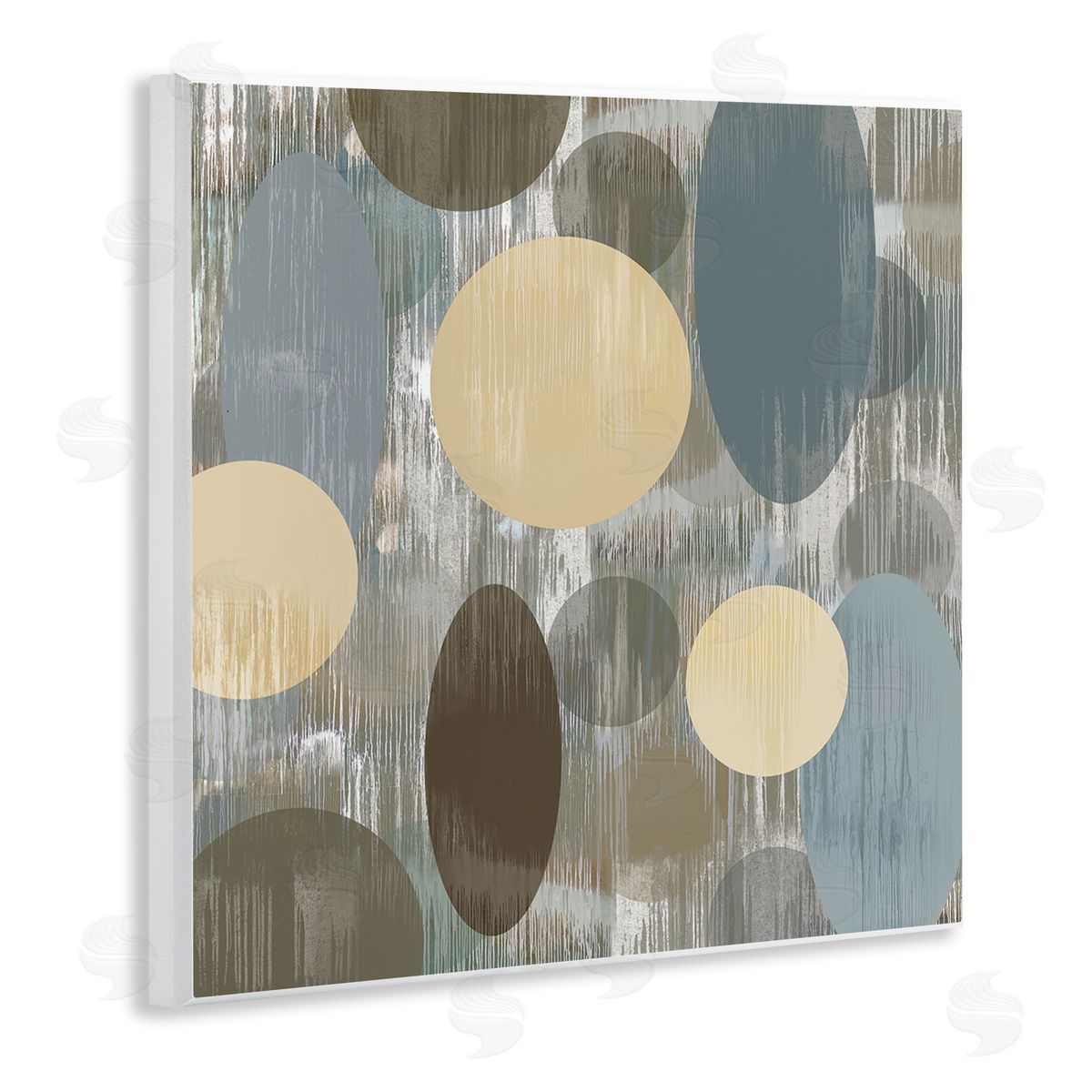 Brent Nelson Muted Layered Circle Shapes Wooden Wall Plaque Art Print