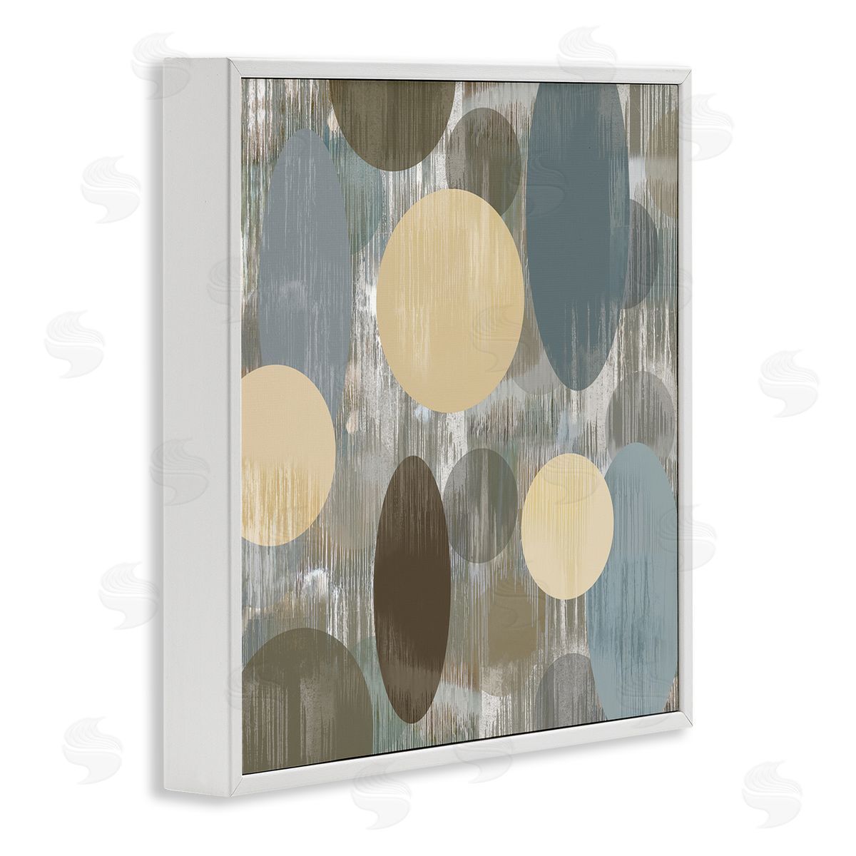 Brent Nelson Muted Layered Circle Shapes White Framed Glicee Wall Art Print