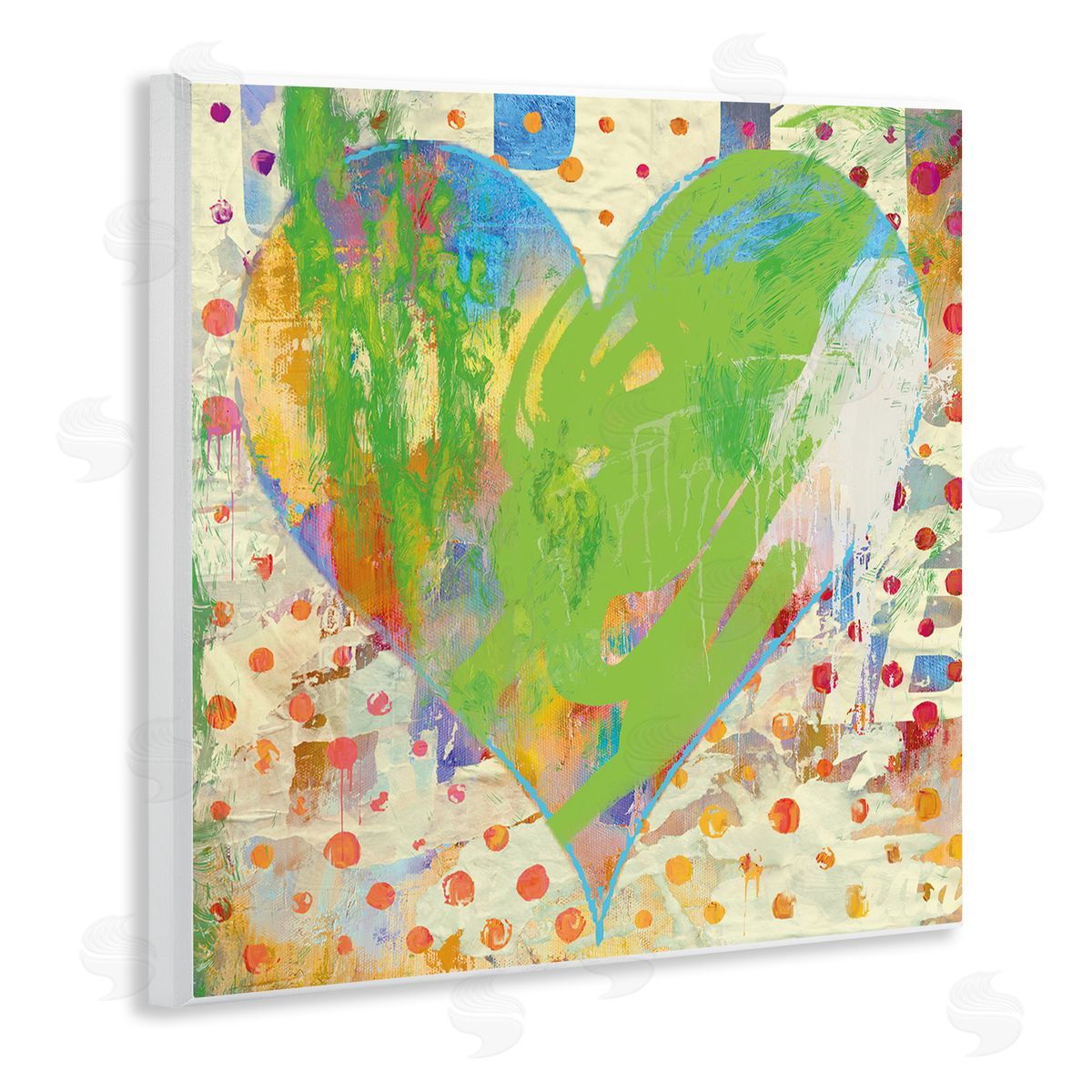 Porter Hastings Lime Green Patterned Heart Shape Wooden Wall Plaque Art Print