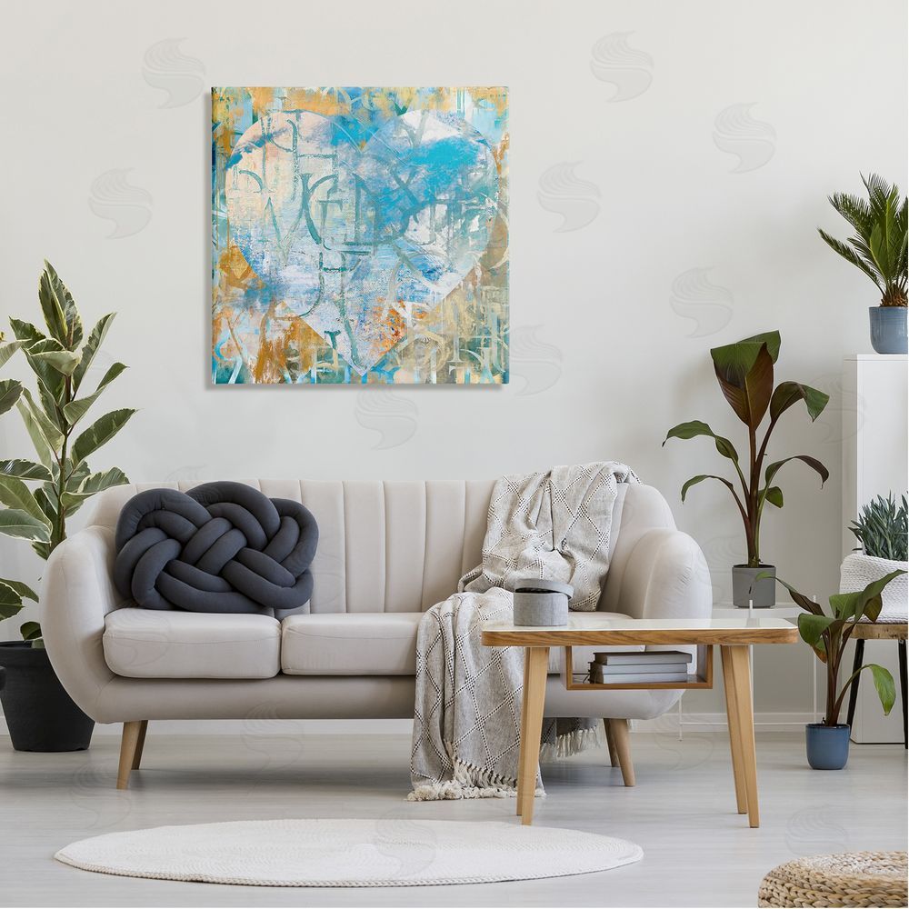 Porter Hastings Layered Typography Heart Shape Canvas Wall Art in Room