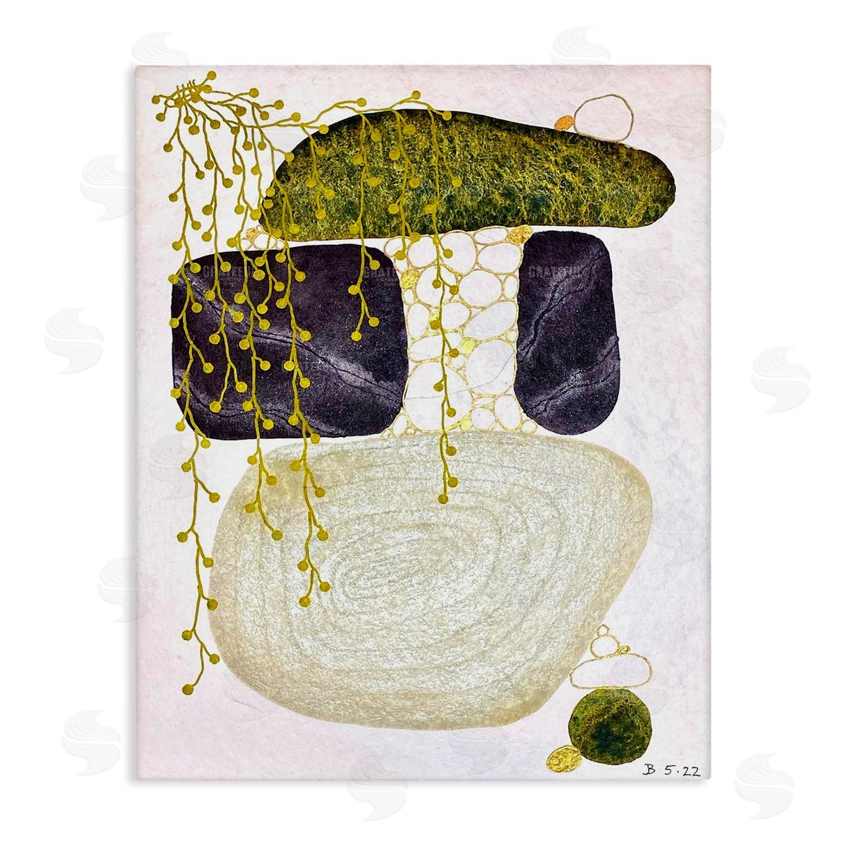 Jocelyn Benford Botanical Mossy Rock Shapes