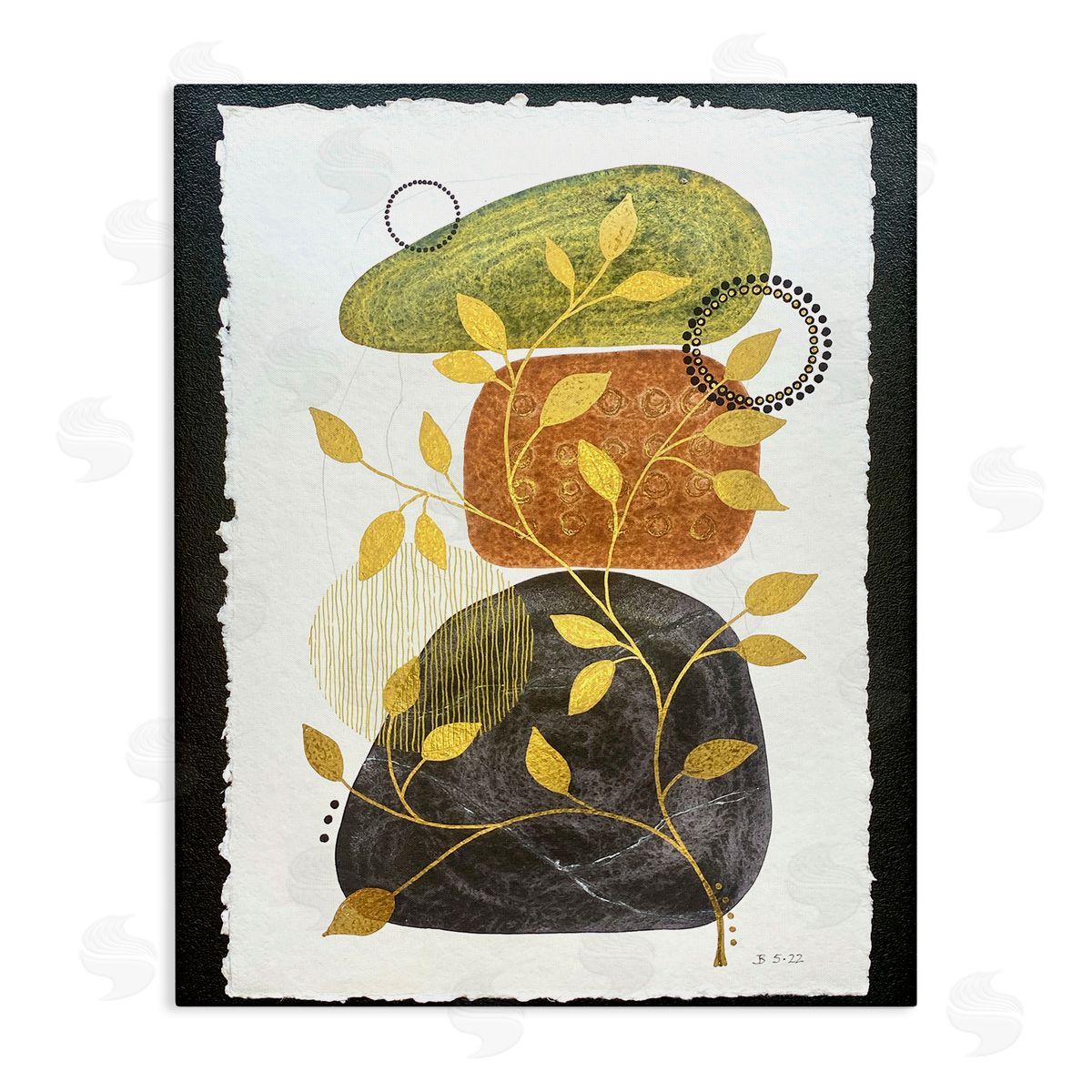Jocelyn Benford Layered Plant Leaf Pebbles