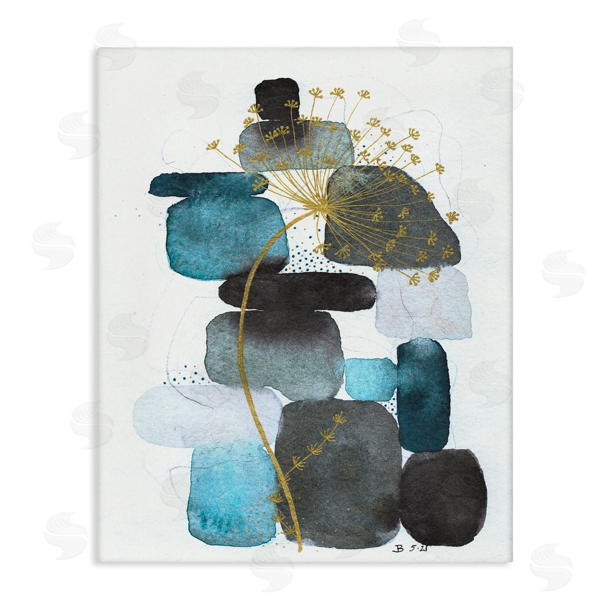 Jocelyn Benford Blue Nature Rocks Dandelion