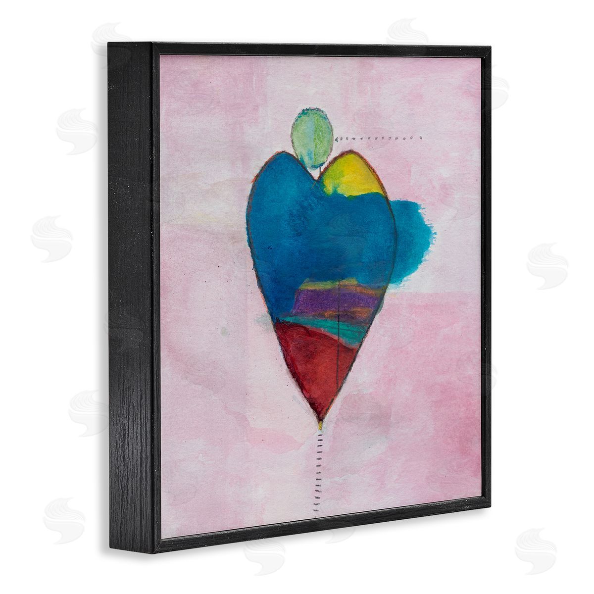 Michelle Oppenheimer Pink Contemporary Heart Circle Black Framed Glicee Wall Art Print