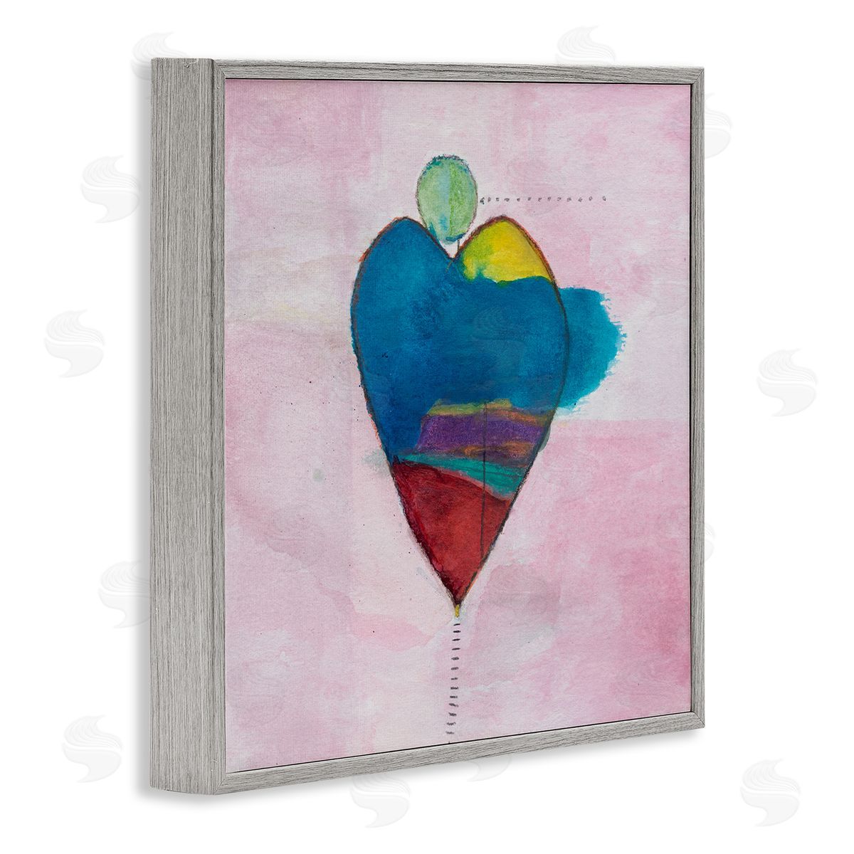 Michelle Oppenheimer Pink Contemporary Heart Circle Gray Framed Glicee Wall Art Print