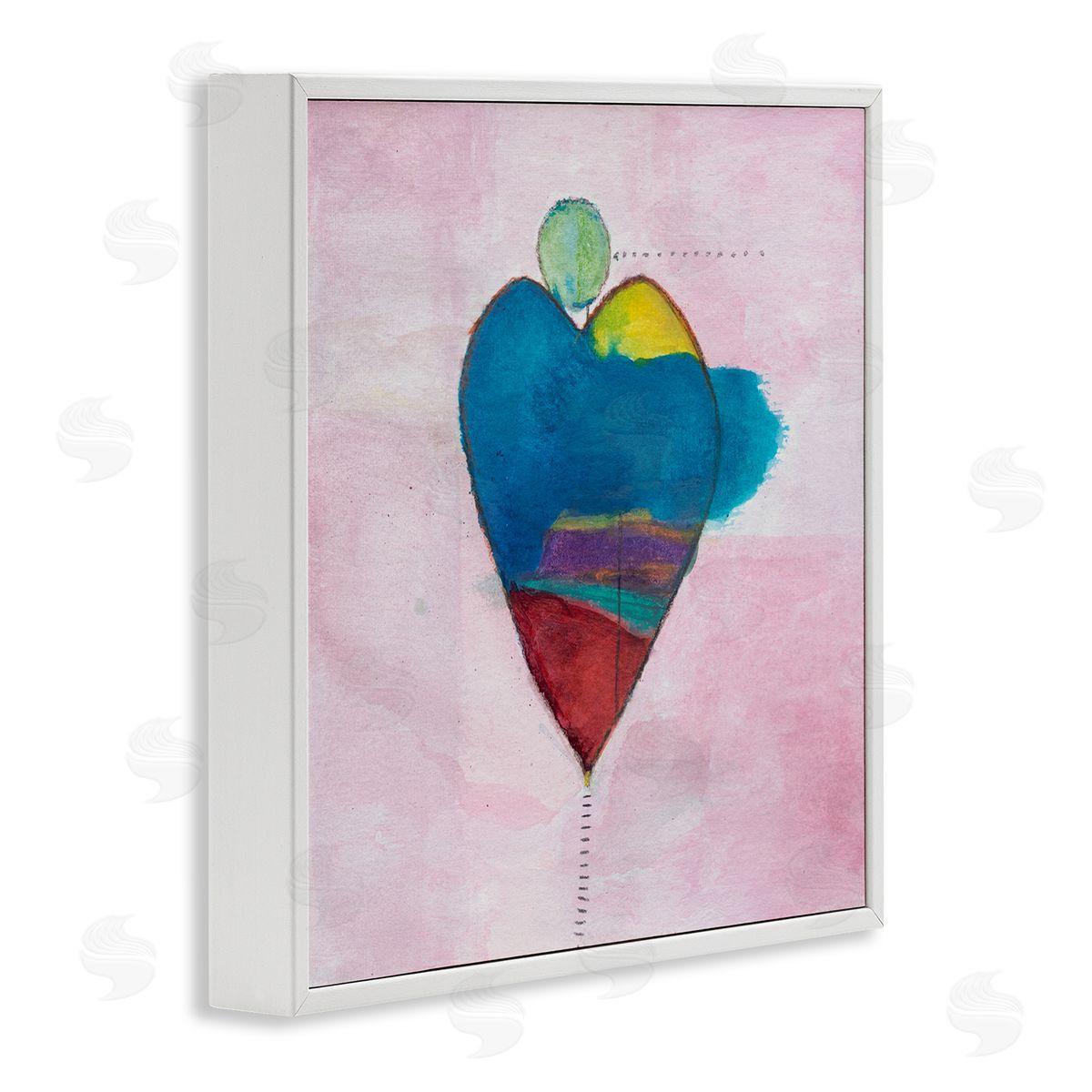 Michelle Oppenheimer Pink Contemporary Heart Circle White Framed Glicee Wall Art Print