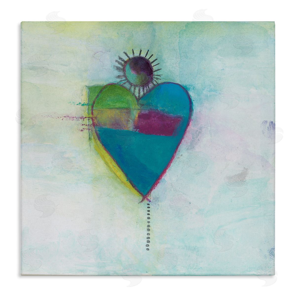 Michelle Oppenheimer Bold Sun Rays Heart Shape Stretched Canvas Wall Art Print