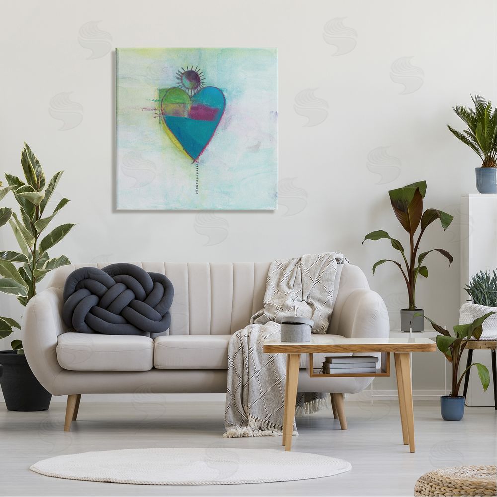 Michelle Oppenheimer Bold Sun Rays Heart Shape Canvas Wall Art in Room