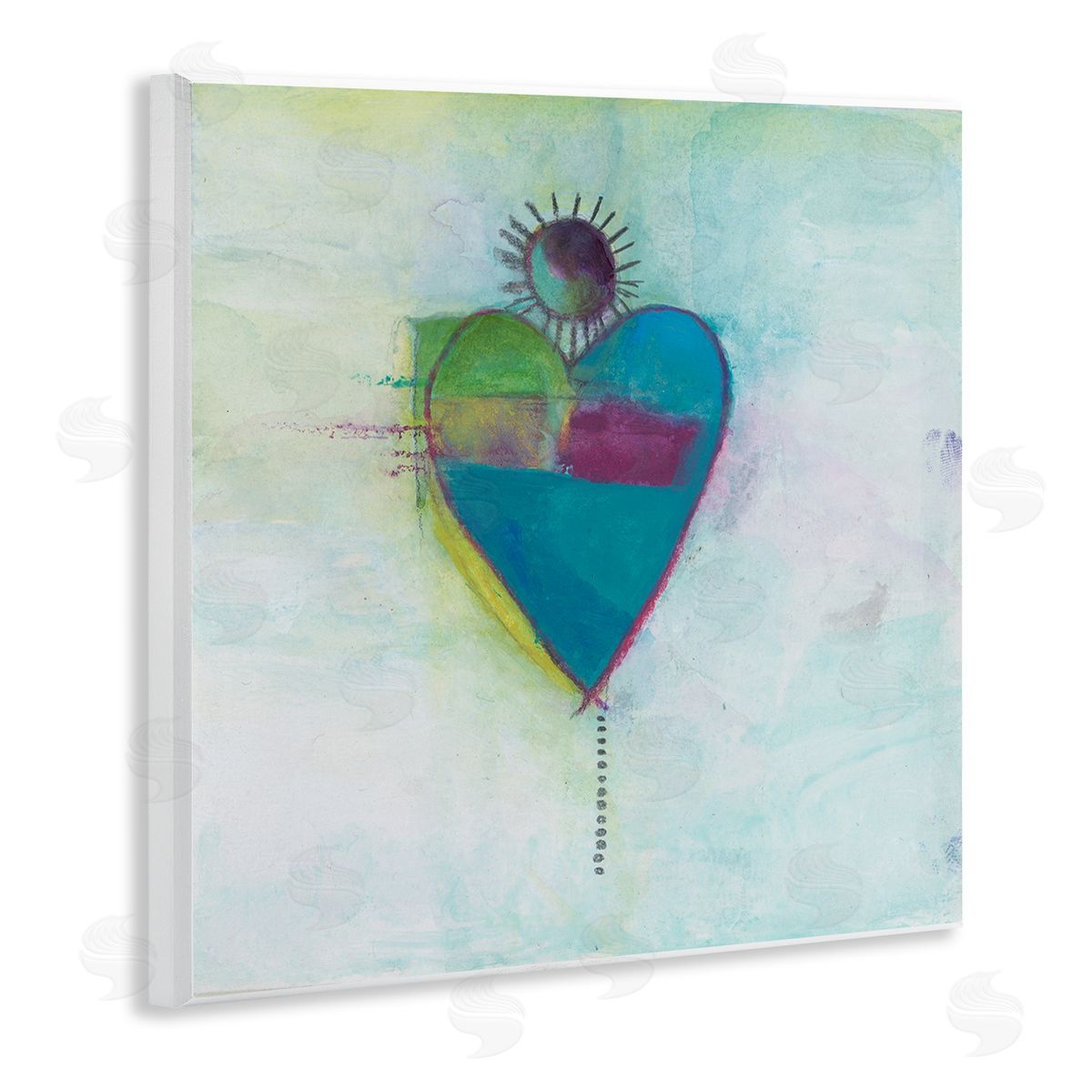 Michelle Oppenheimer Bold Sun Rays Heart Shape Wooden Wall Plaque Art Print