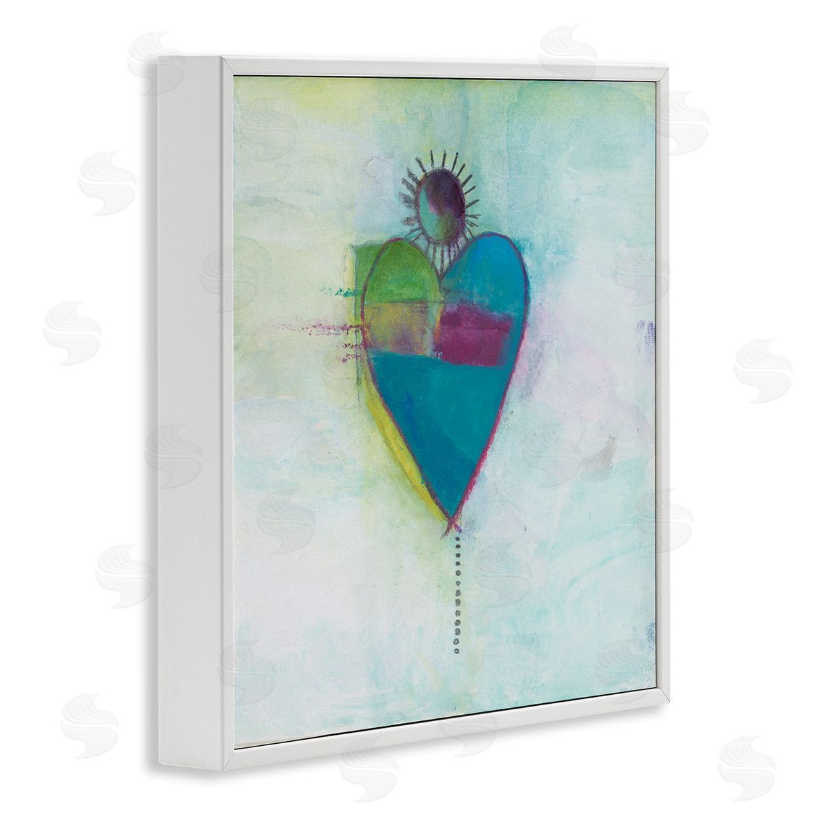 Michelle Oppenheimer Bold Sun Rays Heart Shape White Framed Glicee Wall Art Print