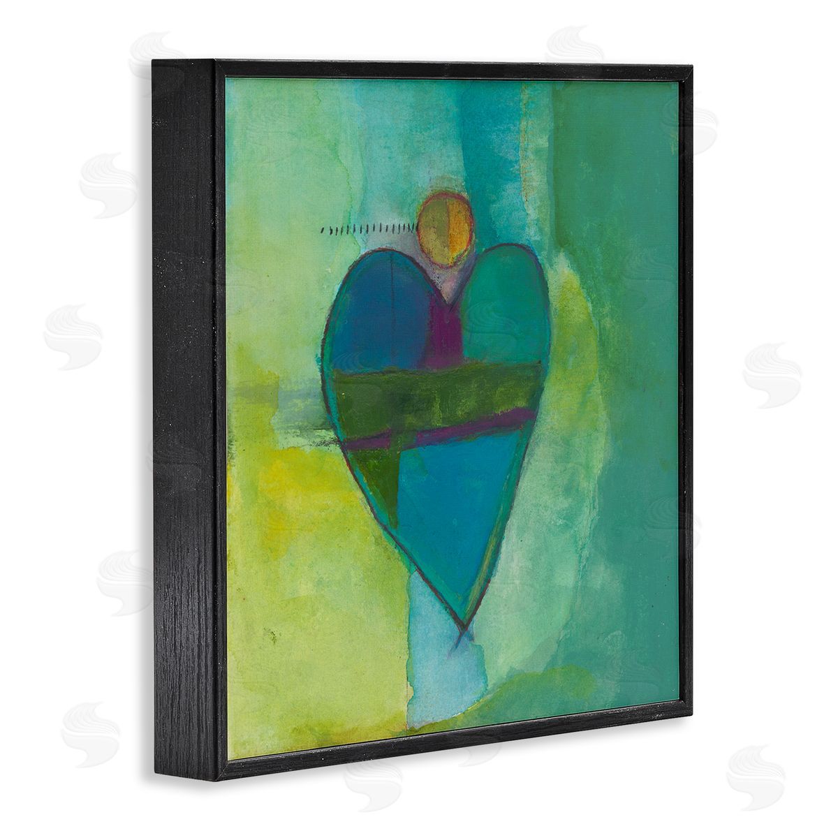Michelle Oppenheimer Green Vivid Heart Shape Black Framed Glicee Wall Art Print