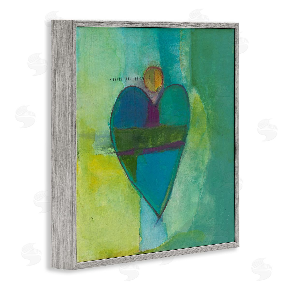Michelle Oppenheimer Green Vivid Heart Shape Gray Framed Glicee Wall Art Print