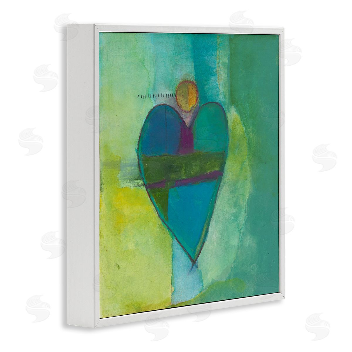 Michelle Oppenheimer Green Vivid Heart Shape White Framed Glicee Wall Art Print