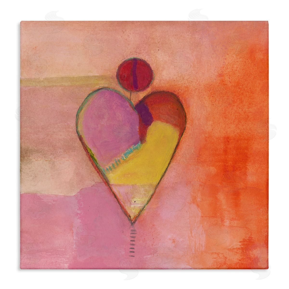Michelle Oppenheimer Bold Heart Circle Pattern Stretched Canvas Wall Art Print