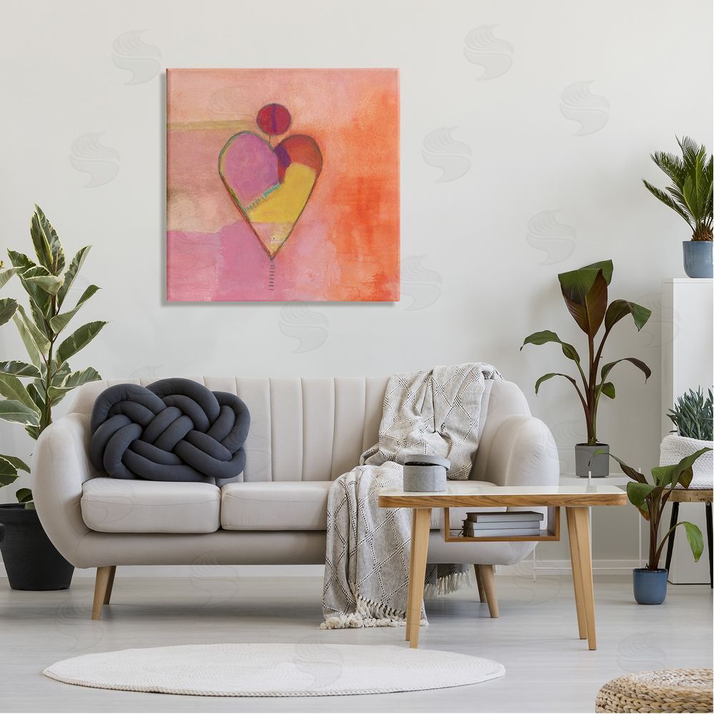 Michelle Oppenheimer Bold Heart Circle Pattern Canvas Wall Art in Room