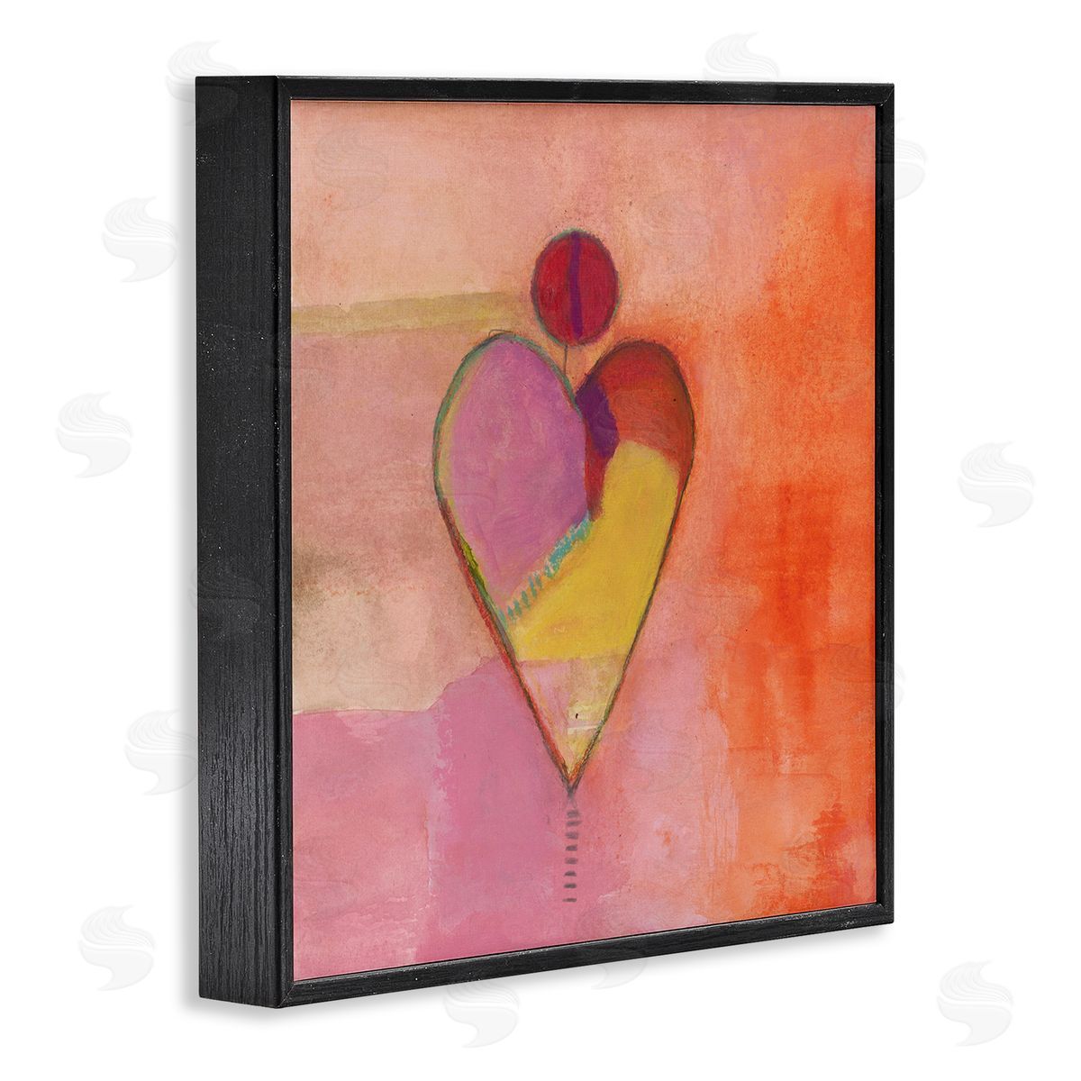 Michelle Oppenheimer Bold Heart Circle Pattern Black Framed Glicee Wall Art Print
