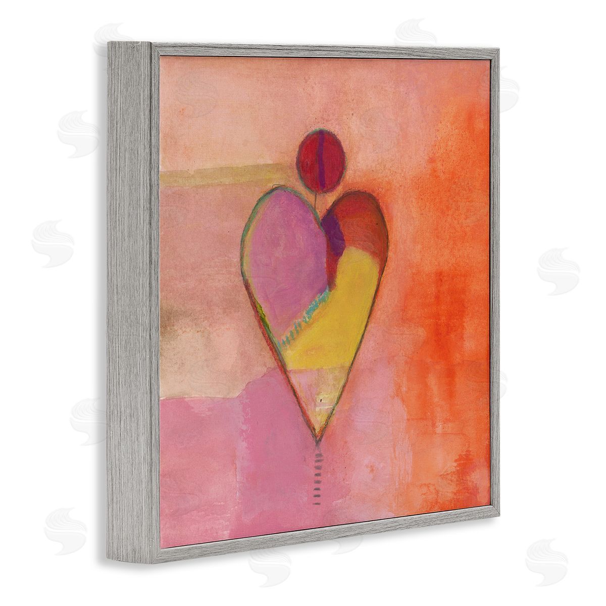 Michelle Oppenheimer Bold Heart Circle Pattern Gray Framed Glicee Wall Art Print