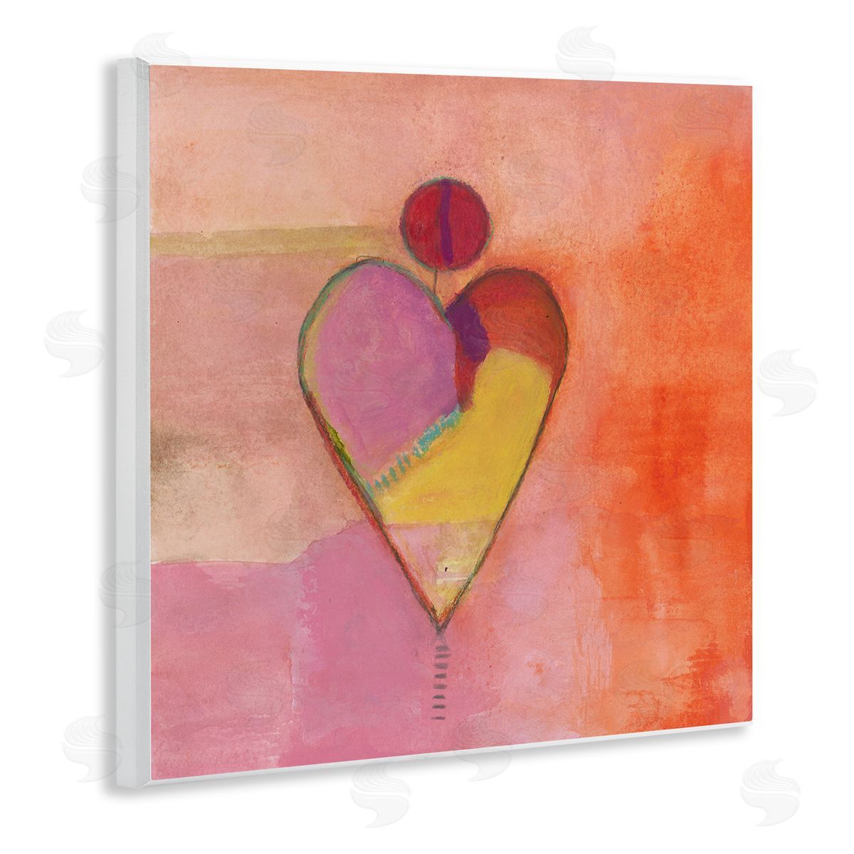 Michelle Oppenheimer Bold Heart Circle Pattern Wooden Wall Plaque Art Print