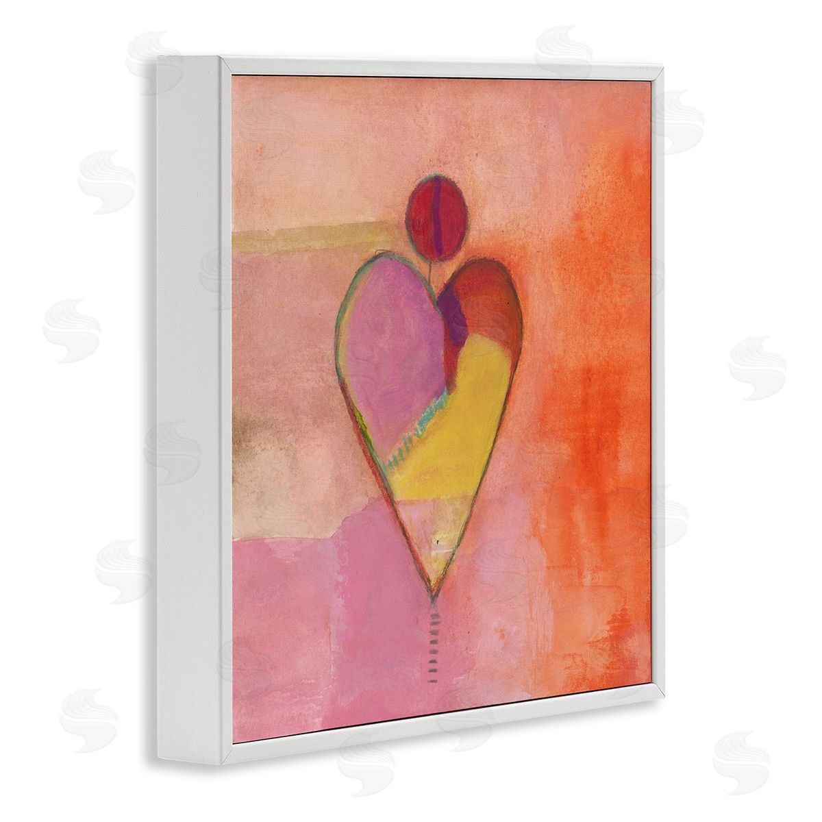 Michelle Oppenheimer Bold Heart Circle Pattern White Framed Glicee Wall Art Print