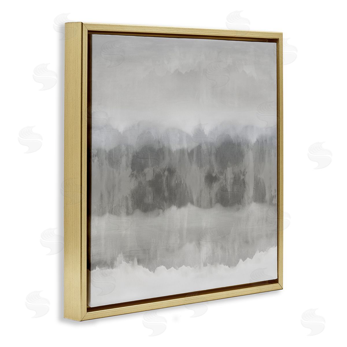 Rachel Springer Grey Abstract Nature Fog Gold Floating Frame Canvas Wall Art Print